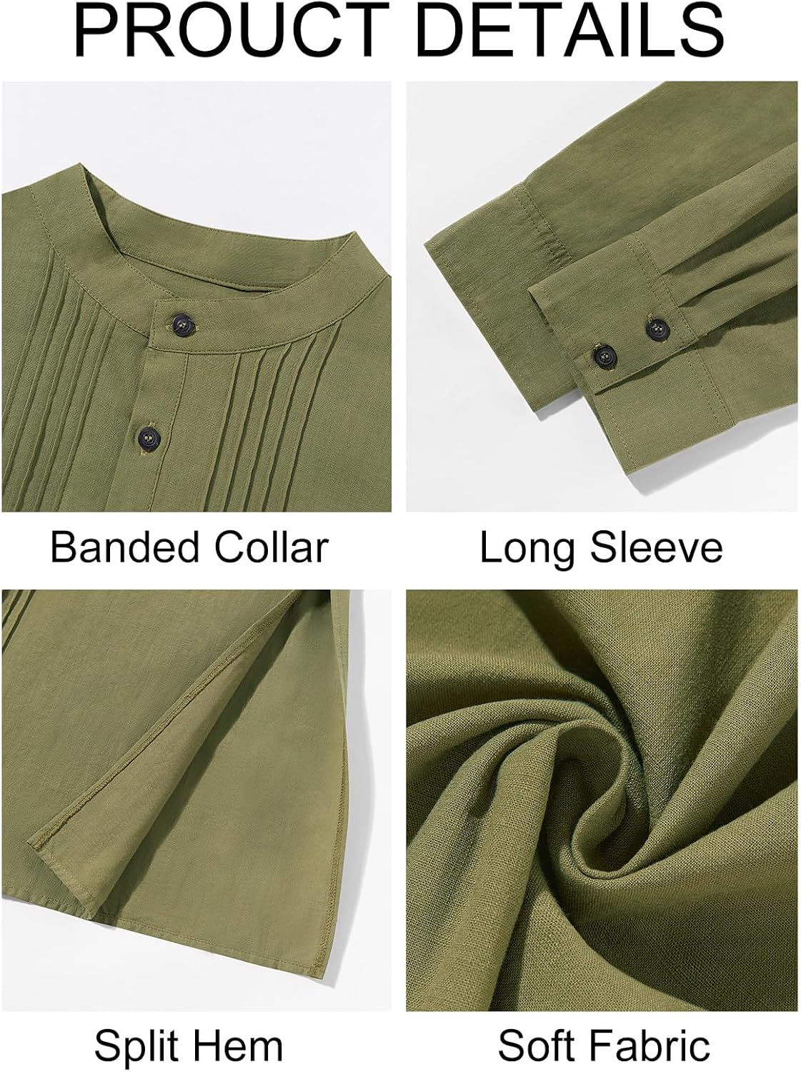 Runcati Mens Kaftan Robe Button Down Long Sleeve Cotton Linen kurta