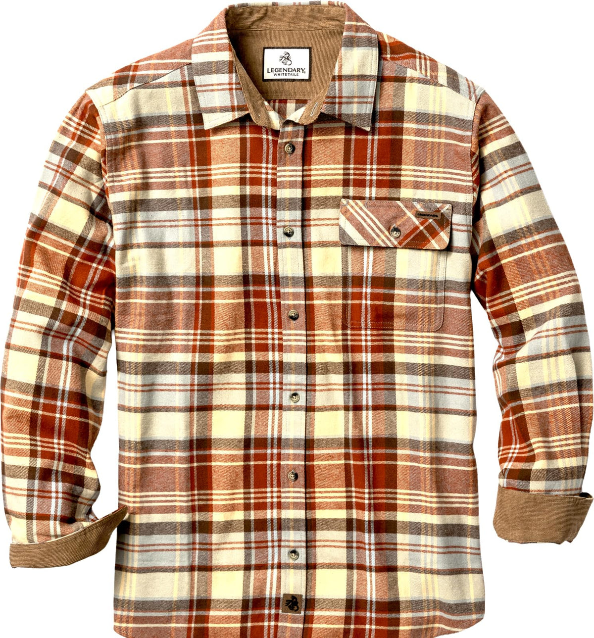 Legendary Whitetails Mens Flannel Long Sleeve Button Down 100% Cotton Shirt