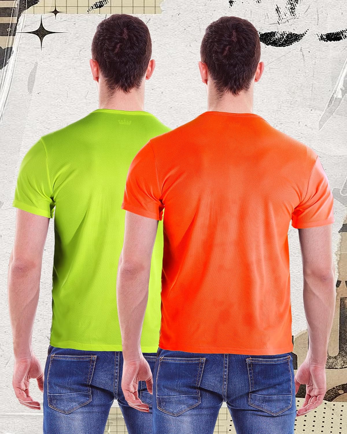 JaGely 24 Pcs Hi Vis T-Shirts for Men