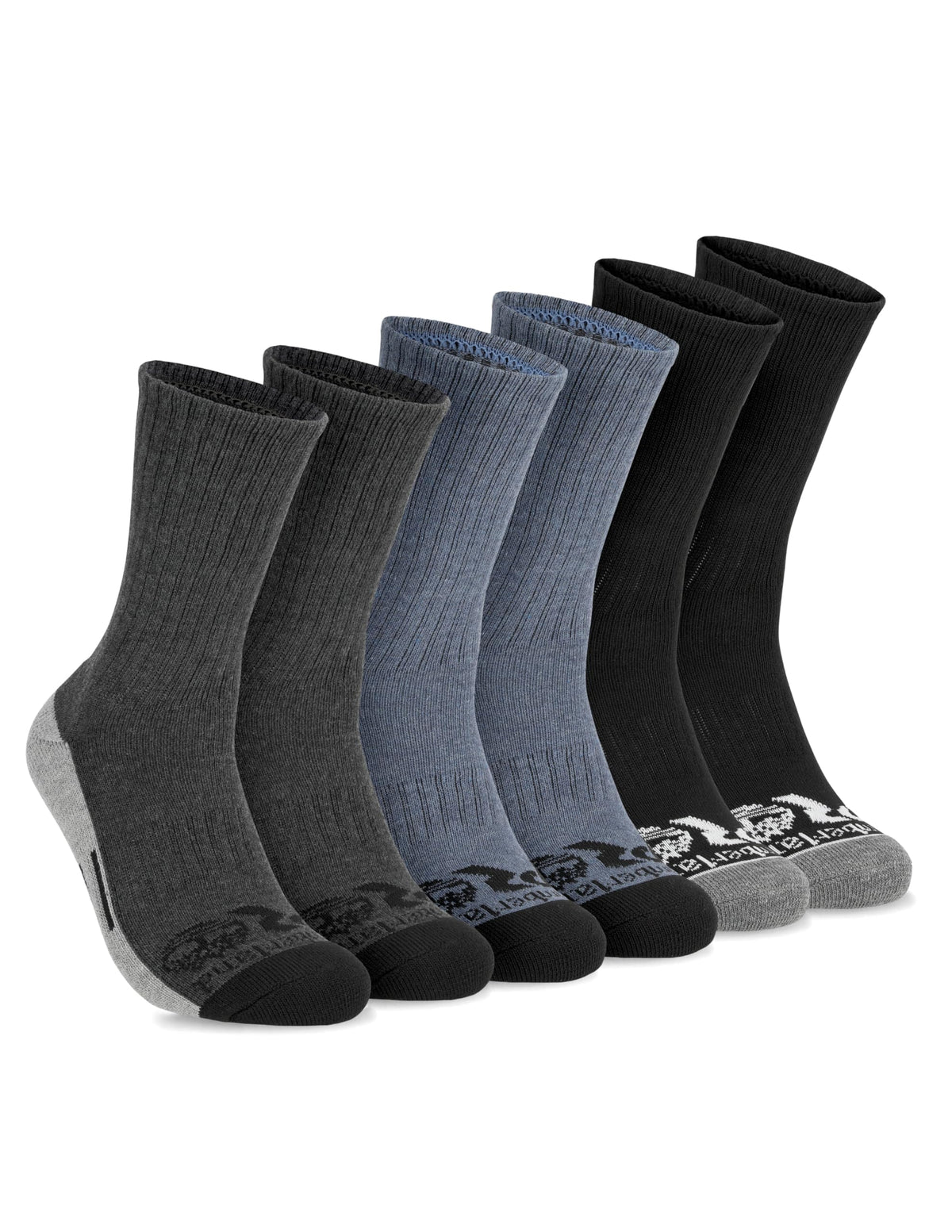 Timberland PRO Mens Sorbtek Moisture Control Mens Socks, Arch Support, Cushioned Footbed (Size 7-12; 6 Pairs) set