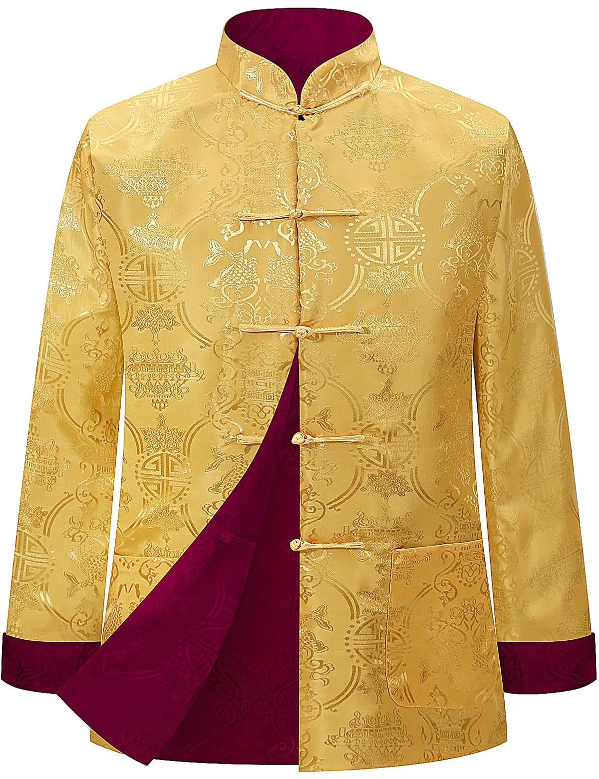 Funny World Tang Suit Men Hanfu Chinese New Year Shirt Both Sides Top