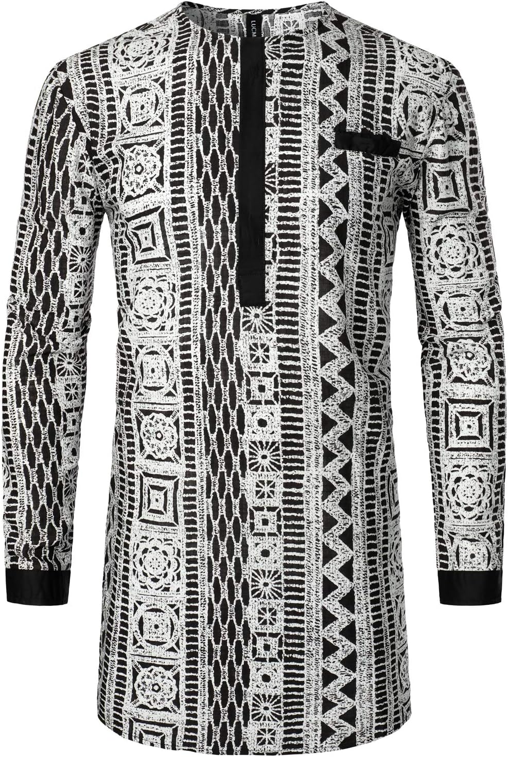 LucMatton Men's African Attire Traditional Print Dashiki Shirt