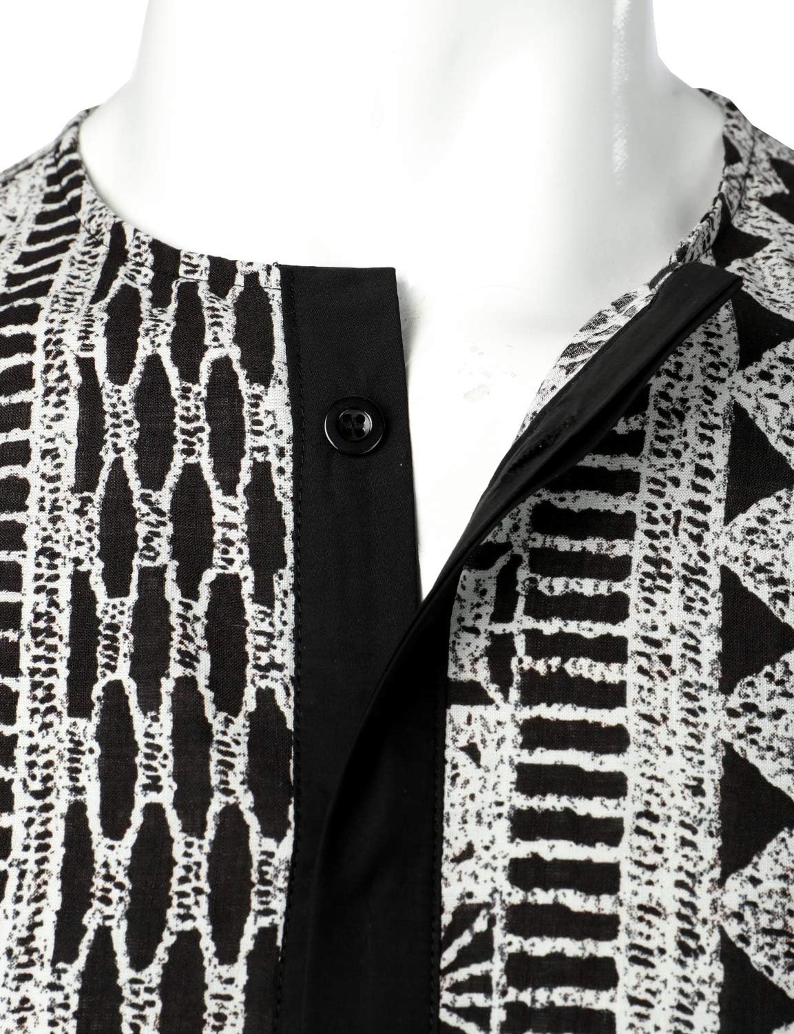 LucMatton Men's African Attire Traditional Print Dashiki Shirt