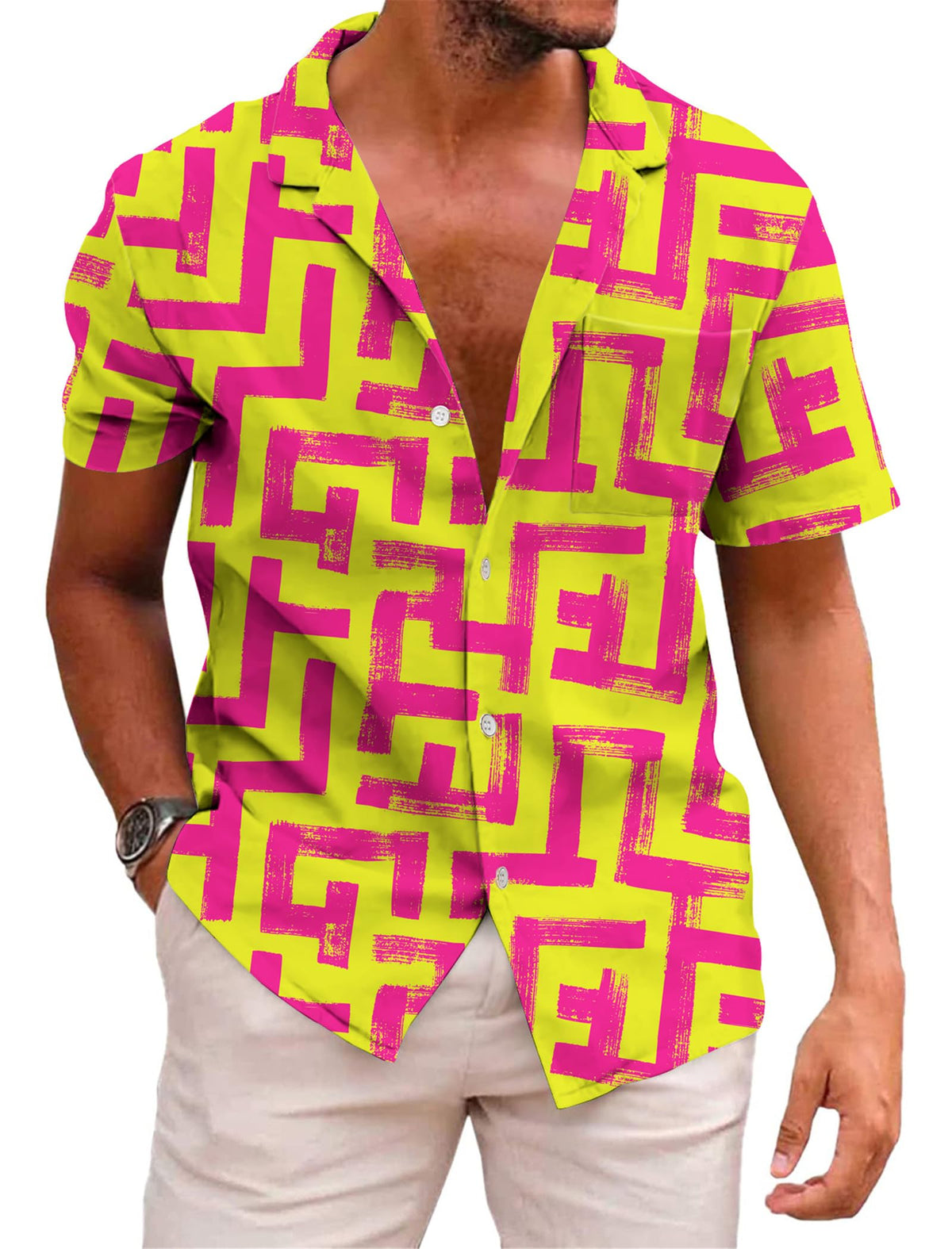 KYKU Mexico Shirt for Men Funny Beach Shirts Hawaiian Button Down Short Sleeve
