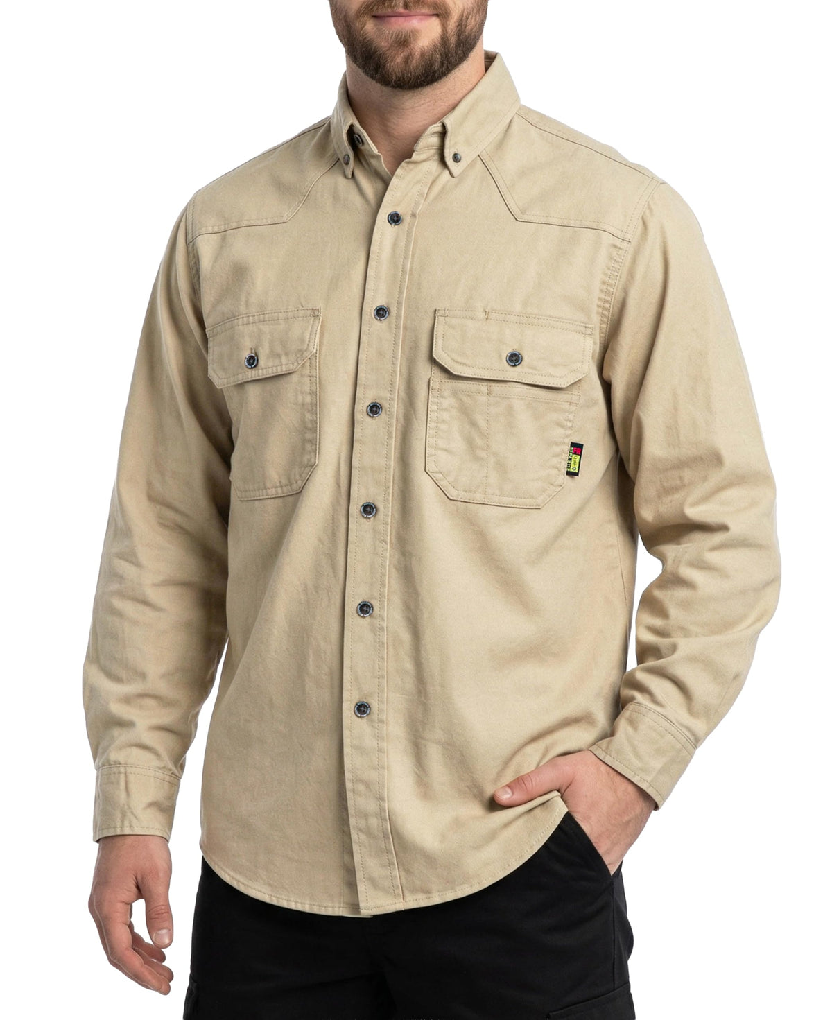 BOCOMAL FR Shirts Button Down Dura-Light 6.5oz Soft Canvas Utility Pockets