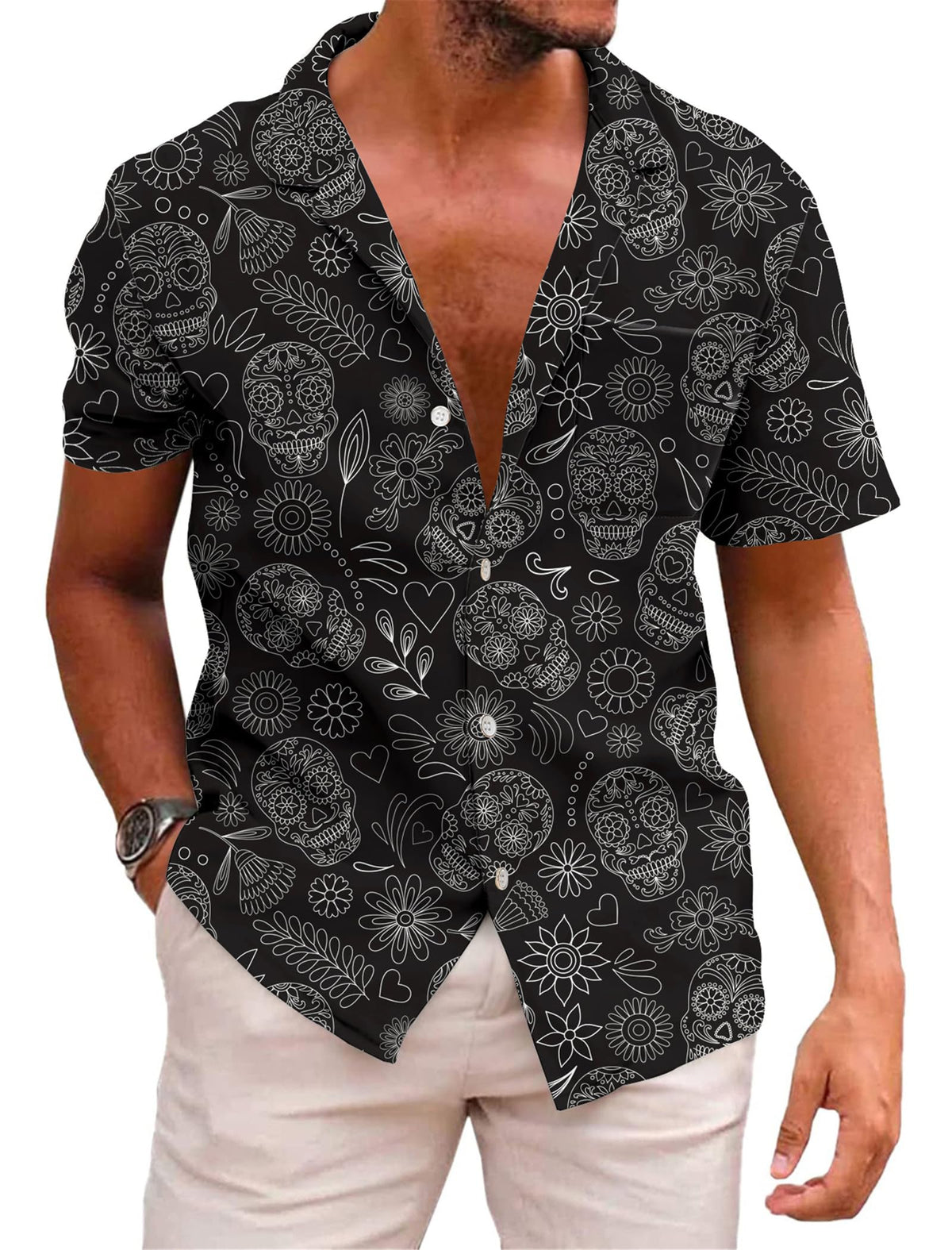 KYKU Mexico Shirt for Men Funny Beach Shirts Hawaiian Button Down Short Sleeve