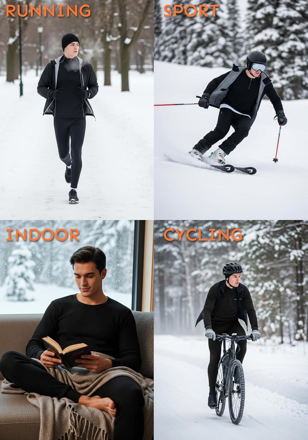 Andrew Scott Men's Traditional Waffle Thermal Top & Bottom Set | Cotton Blend Base Layer Shirt -Long John Underwear