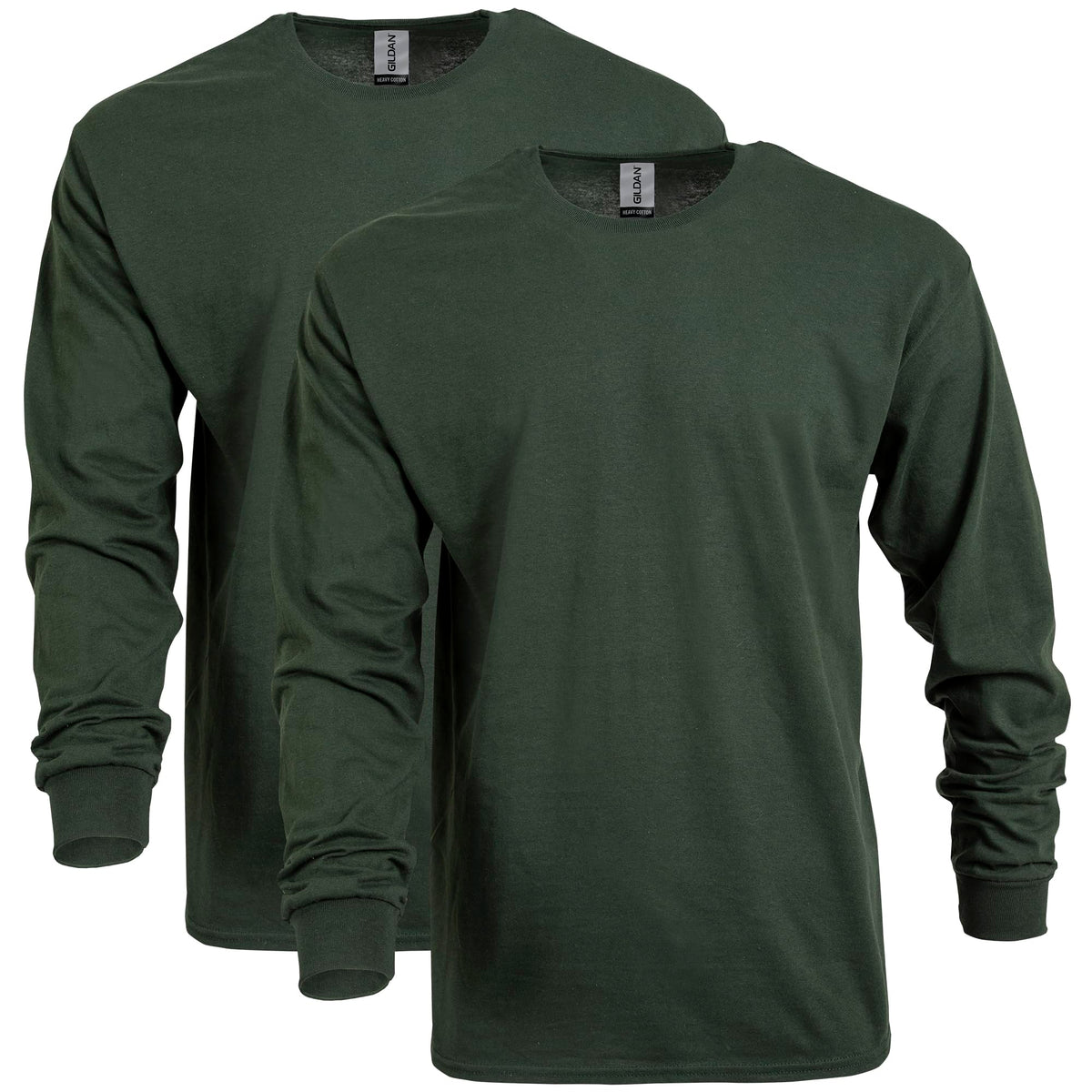 Gildan Adult Heavy Cotton Long Sleeve T-Shirt, Style G5400, 2-Pack