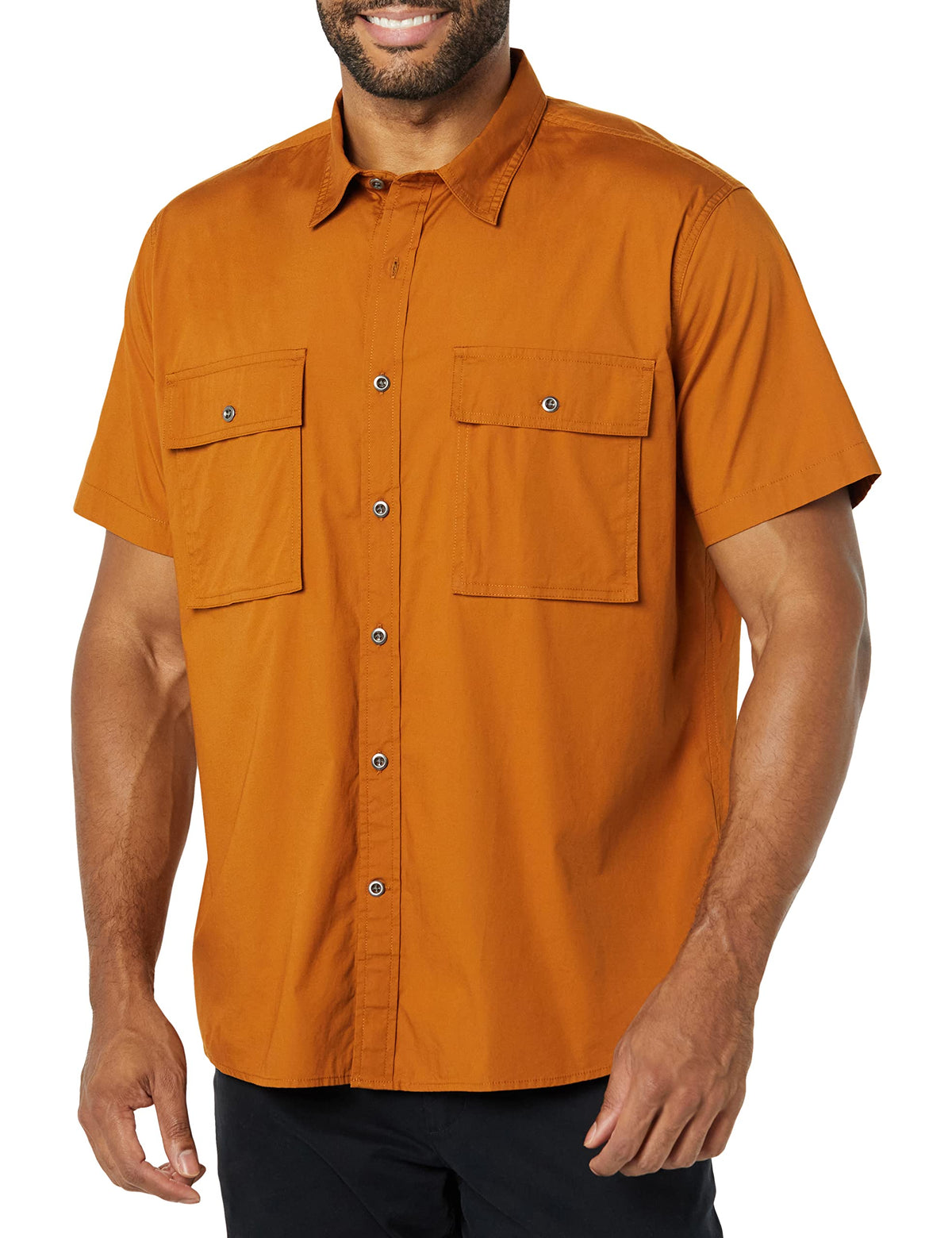 Amazon Essentials Men's Standard-Fit Short-Sleeve Two-Pocket Utility Shirt (Previously Goodthreads)