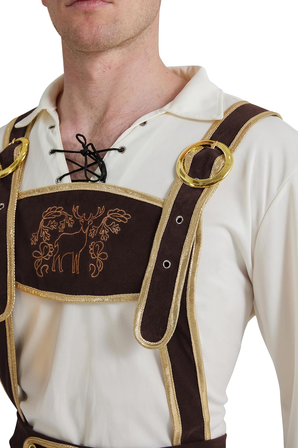 Men's Lederhosen Costume, German Bavarian Oktoberfest Outfit, Shirt & Socks