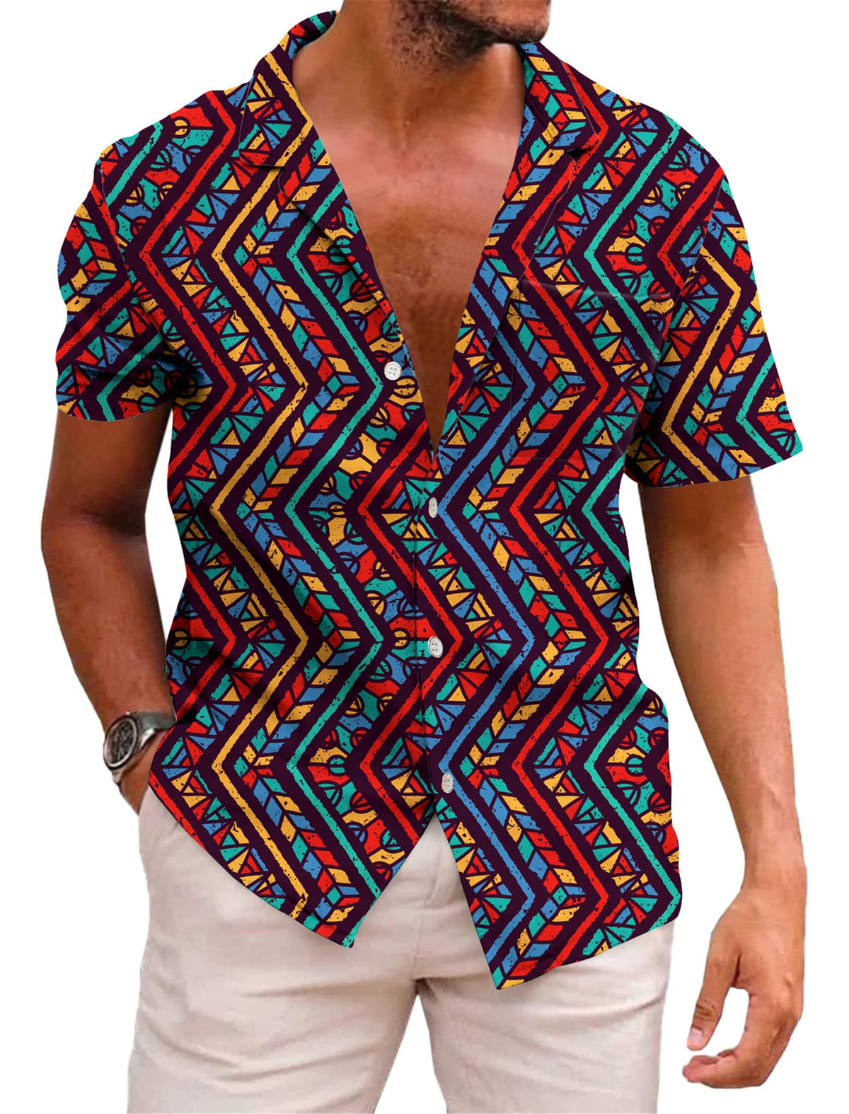 KYKU Mexico Shirt for Men Funny Beach Shirts Hawaiian Button Down Short Sleeve