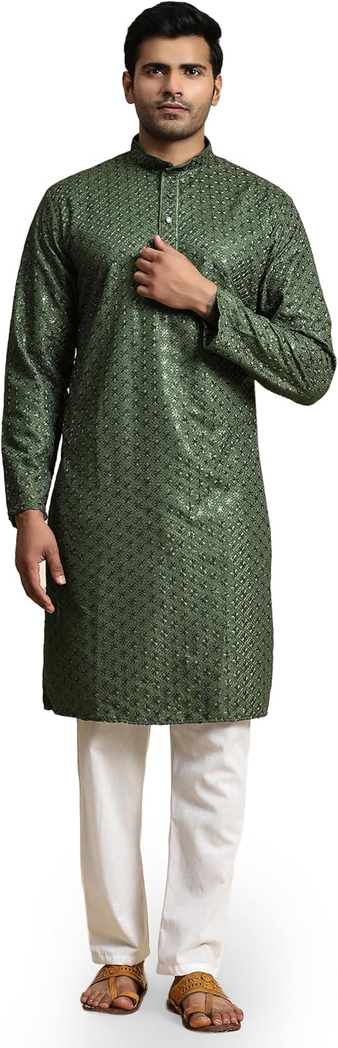 Pro-Ethic Style Developer Mens Indian Traditional Cotton Kurta Sets, Men Kurta Set Indian Wedding Dress (A-117)