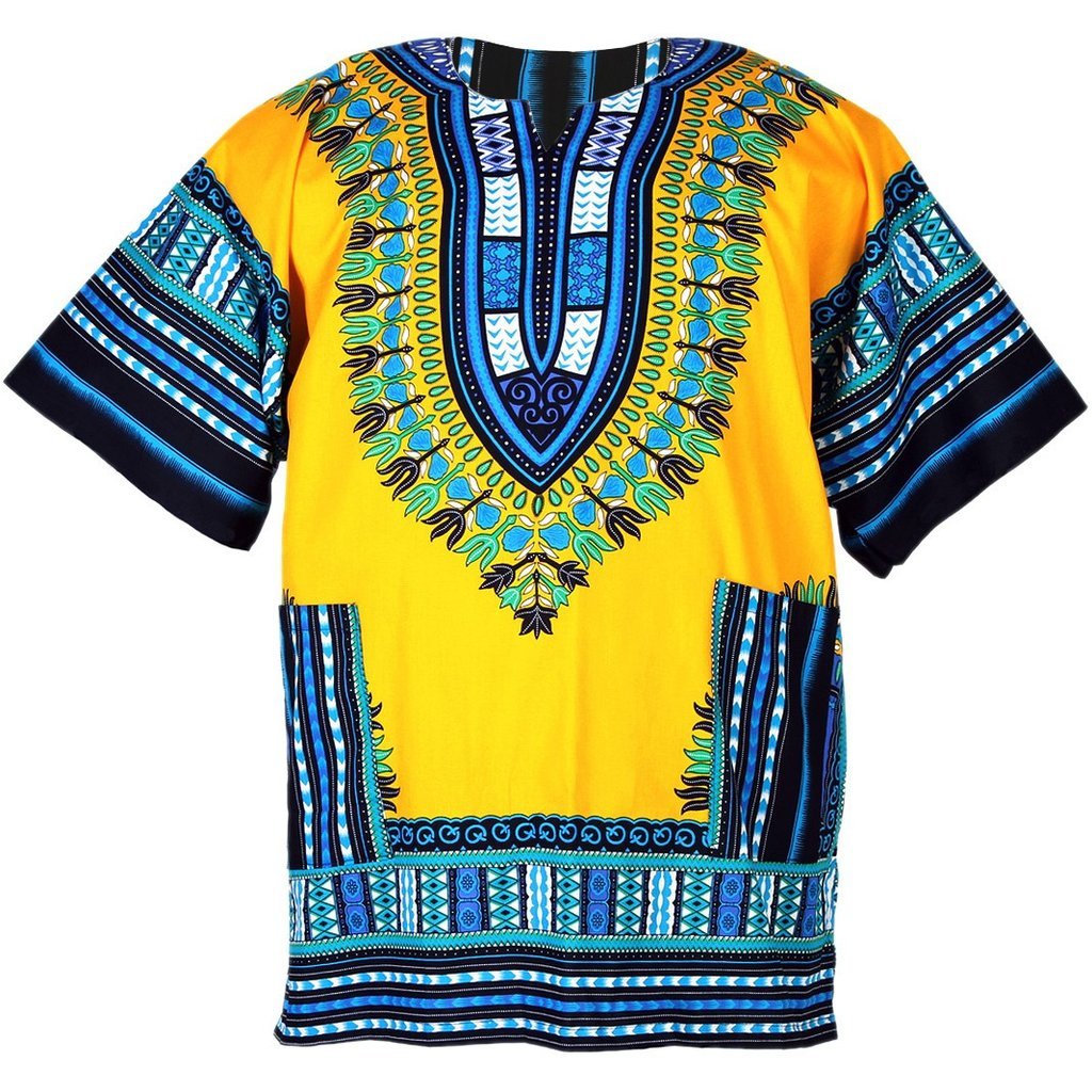CHAINUPON African Dashiki Cotton Shirt Men Women Festival Boho Hippie 60's 70's Bohemian