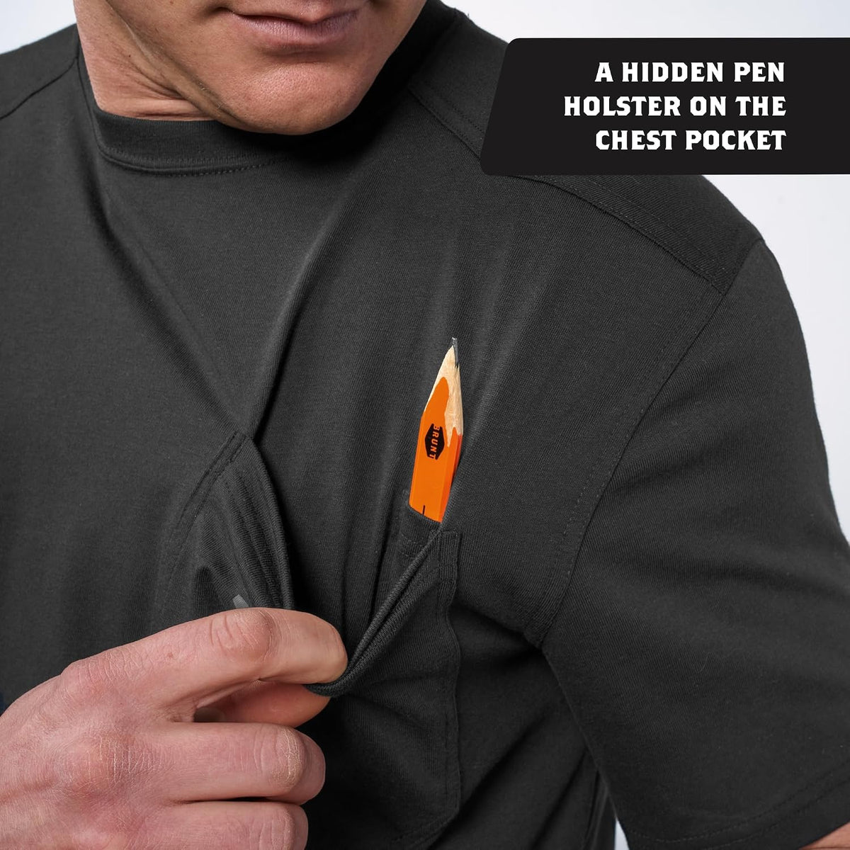 BRUNT Short-Sleeve Pocket T-Shirt - Comfortable Mid-Weight Build - Drop Shoulder Seam