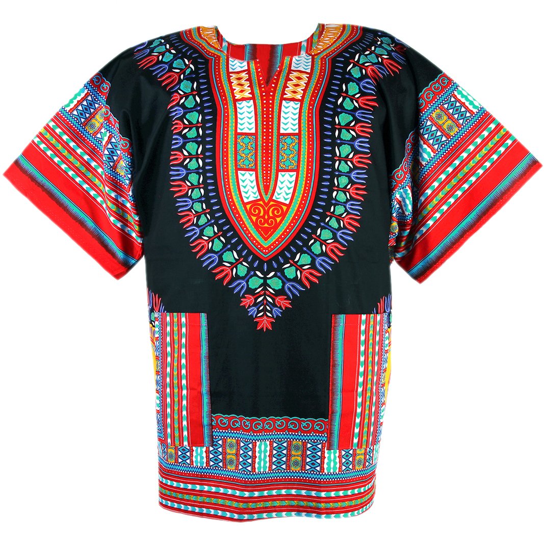 CHAINUPON African Dashiki Cotton Shirt Men Women Festival Boho Hippie 60's 70's Bohemian