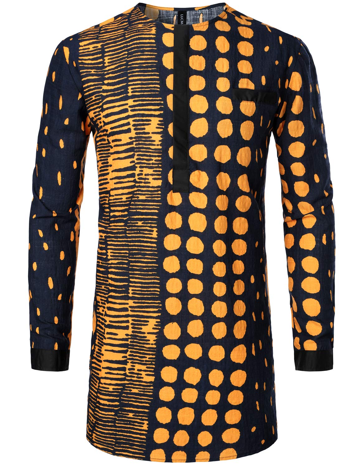 LucMatton Men's African Attire Traditional Print Dashiki Shirt