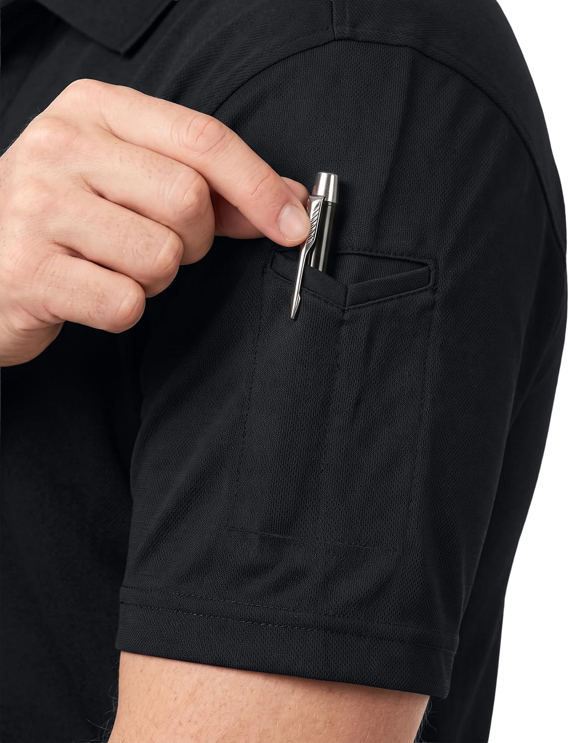 Breathable Pique Jersey Mens Polo Shirt UPF 50+ Quick Dry Performance