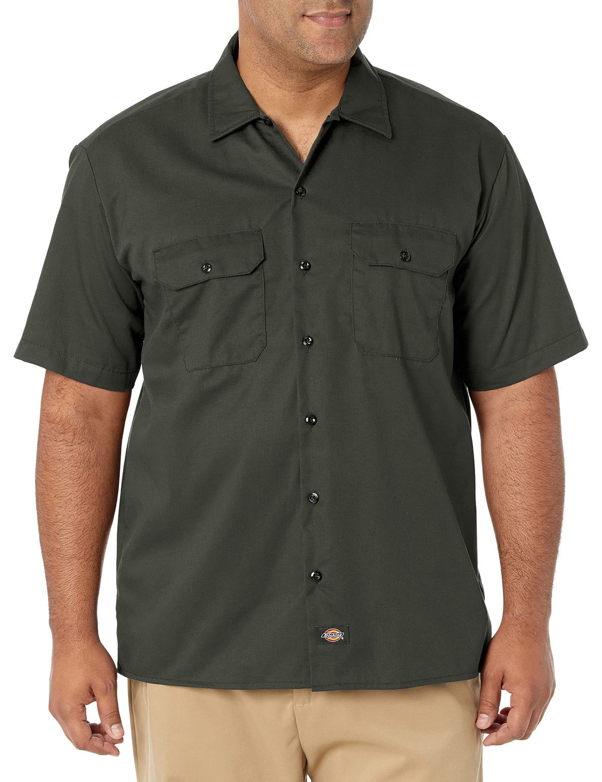 Dickies Men’s Short Sleeve Work Shirt – Durable Twill Button Down Shirts for Men, Lightweight Uniform for Daily Wear