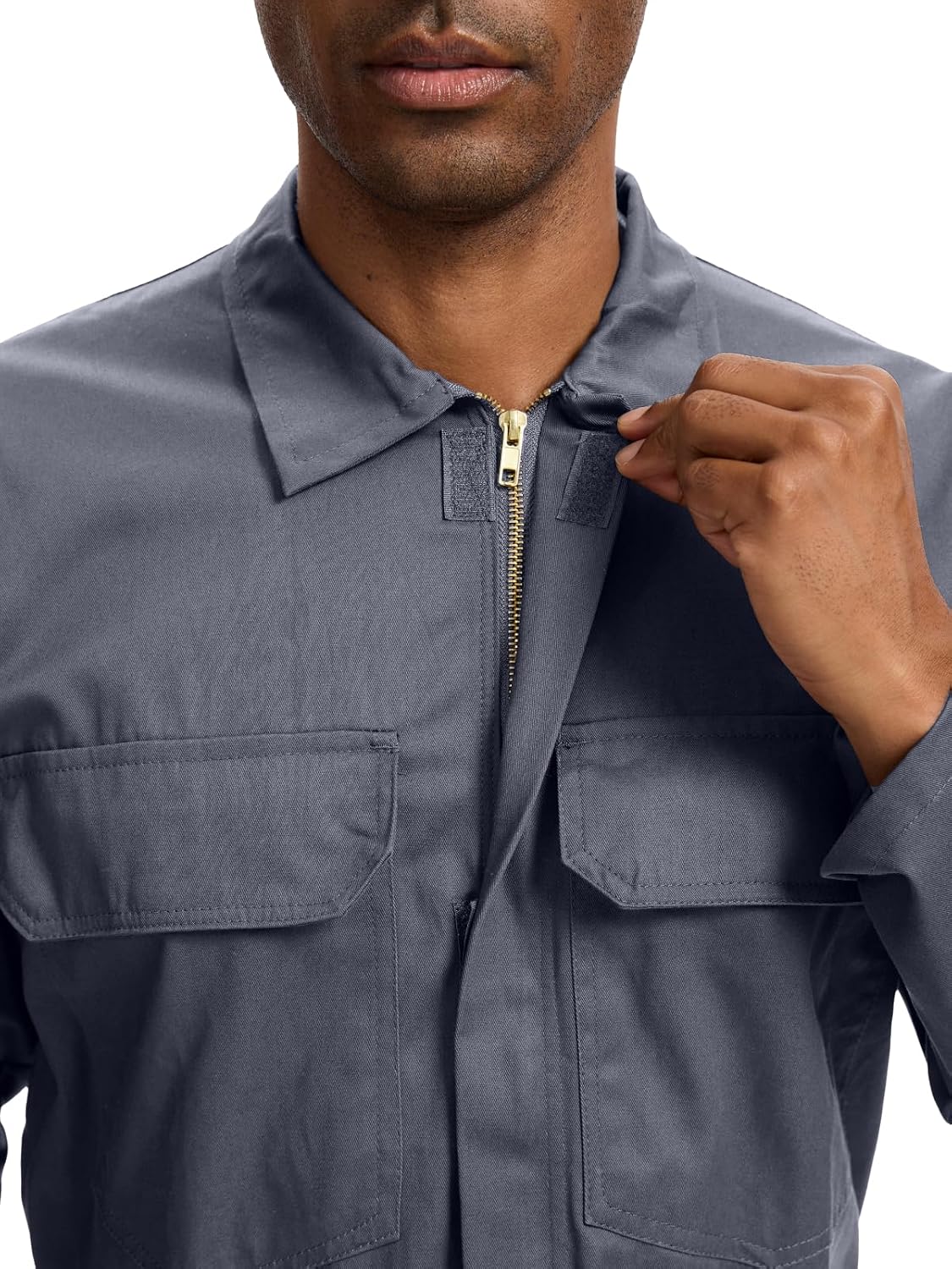 WORK IDEA Men's Coveralls Long Sleeve Workwear Jumpsuit Multi Pockets