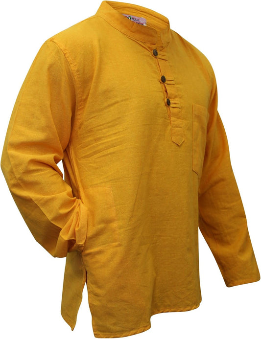 Shopoholic Fashion Plain Grandad Shirt