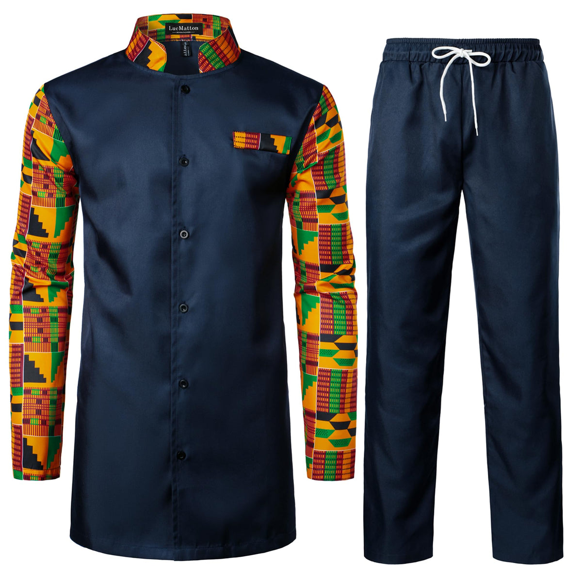 LucMatton Men's African Attire Traditional Ethnic Suits