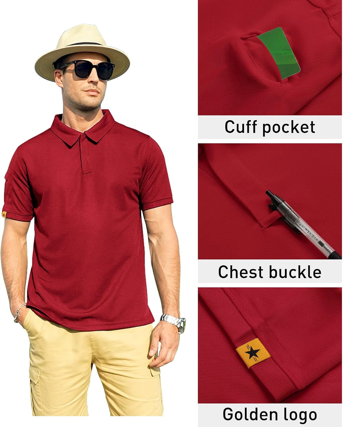 ZITY Mens Polo Shirt Short Sleeve Moisture Wicking Athletic Golf Polos