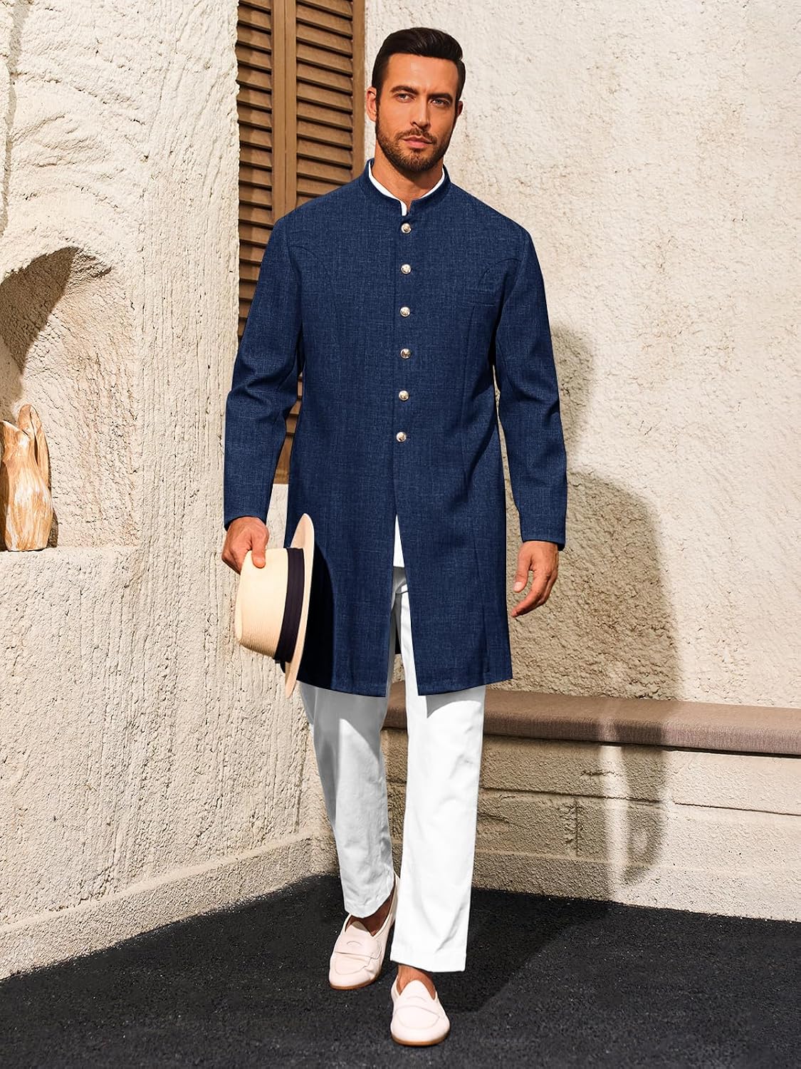 Runcati Mens Kurta Coats Sherwani Indian Royal Suits Jackets