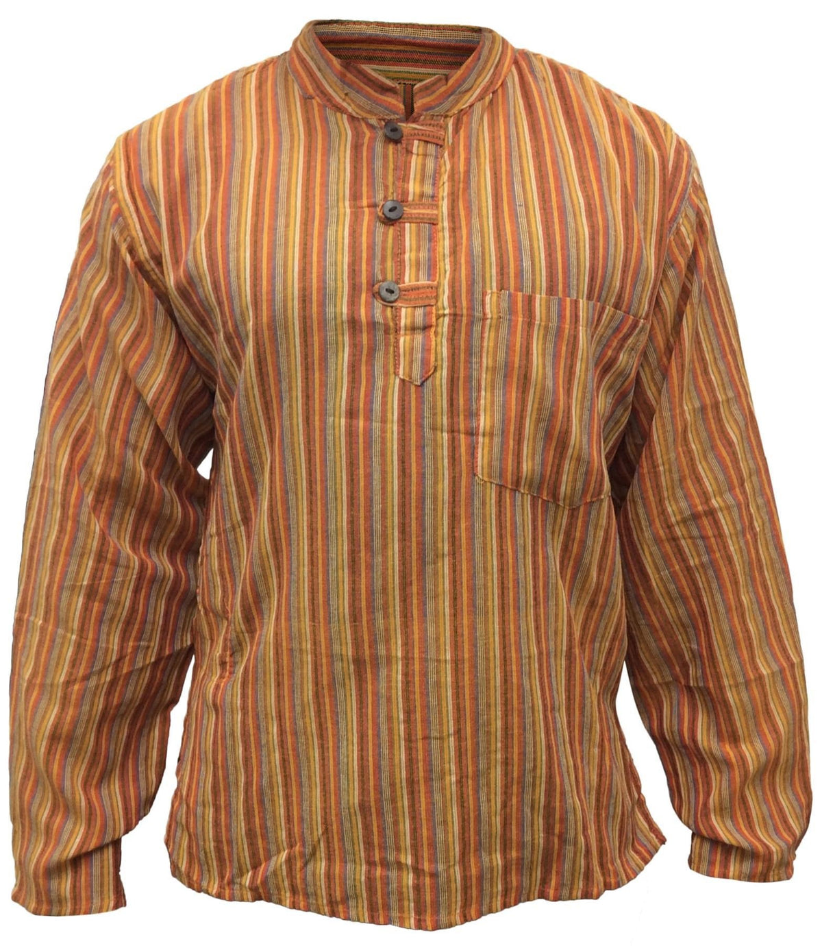 Shopoholic Fashion Mens Striped Grandad Shirt