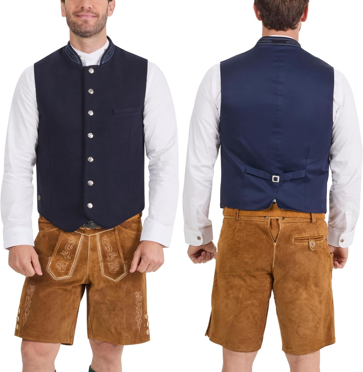 BAVARIA TRACHTEN Men's Oktoberfest Lederhosen Vest Trachten Waistcoat Vest