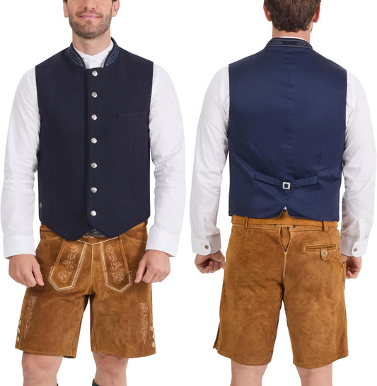 BAVARIA TRACHTEN Men's Oktoberfest Lederhosen Vest Trachten Waistcoat Vest
