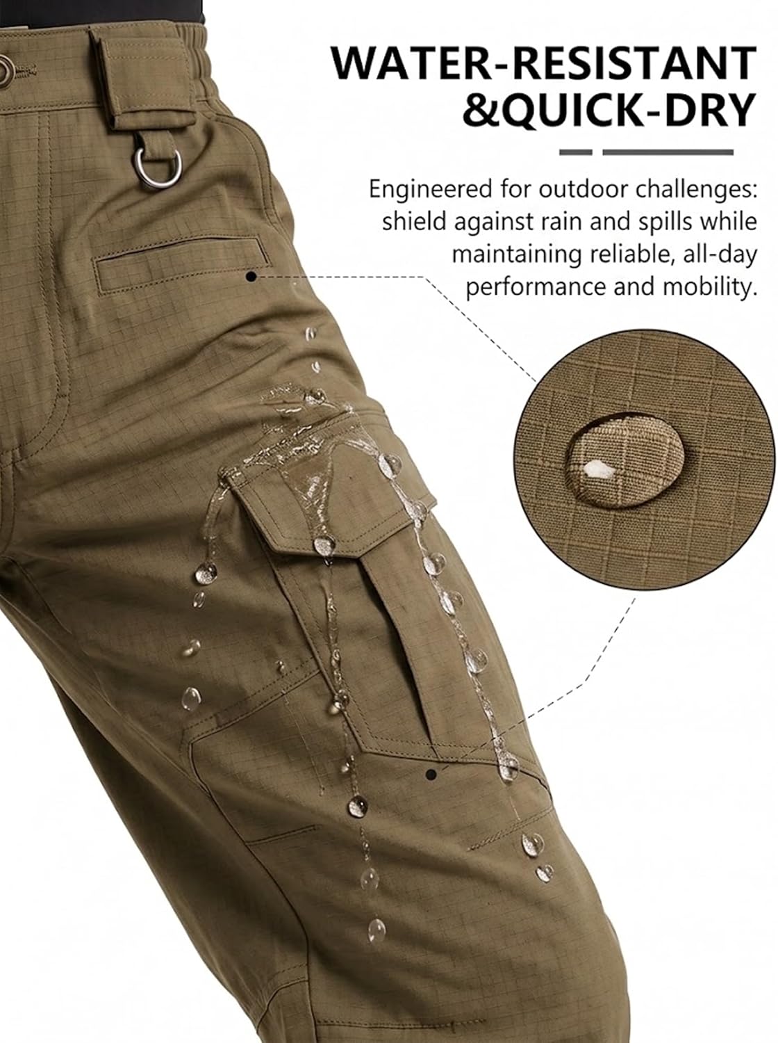 Men's Work Pants Hiking Ripstop Tactical Construction Cargo Pants 8 Pockets
