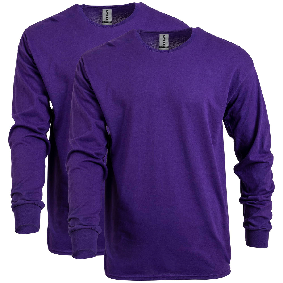 Gildan Adult Heavy Cotton Long Sleeve T-Shirt, Style G5400, 2-Pack
