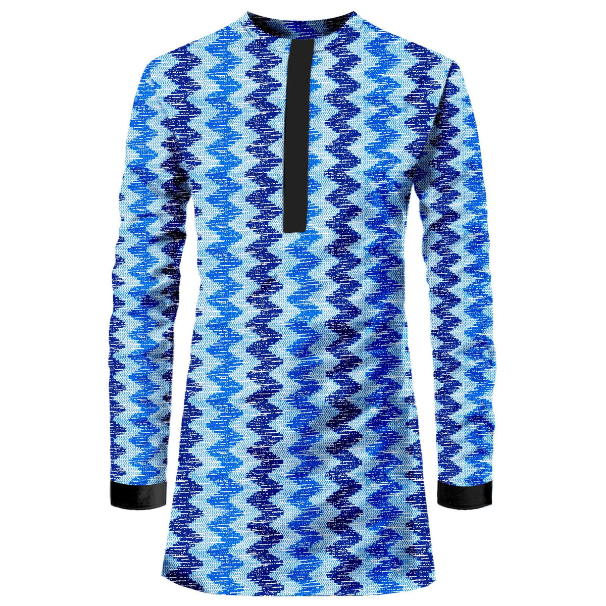 African Men Shirt Slim Fit Hidden Button Dashiki Print Cotton Cloth Top