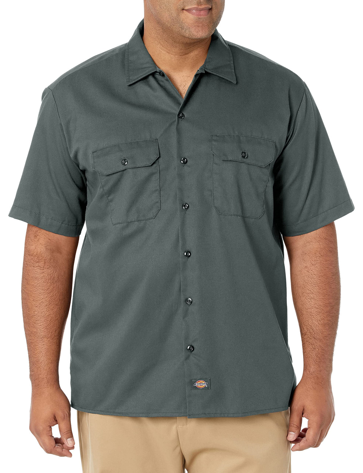 Dickies Men’s Short Sleeve Work Shirt – Durable Twill Button Down Shirts for Men, Lightweight Uniform for Daily Wear