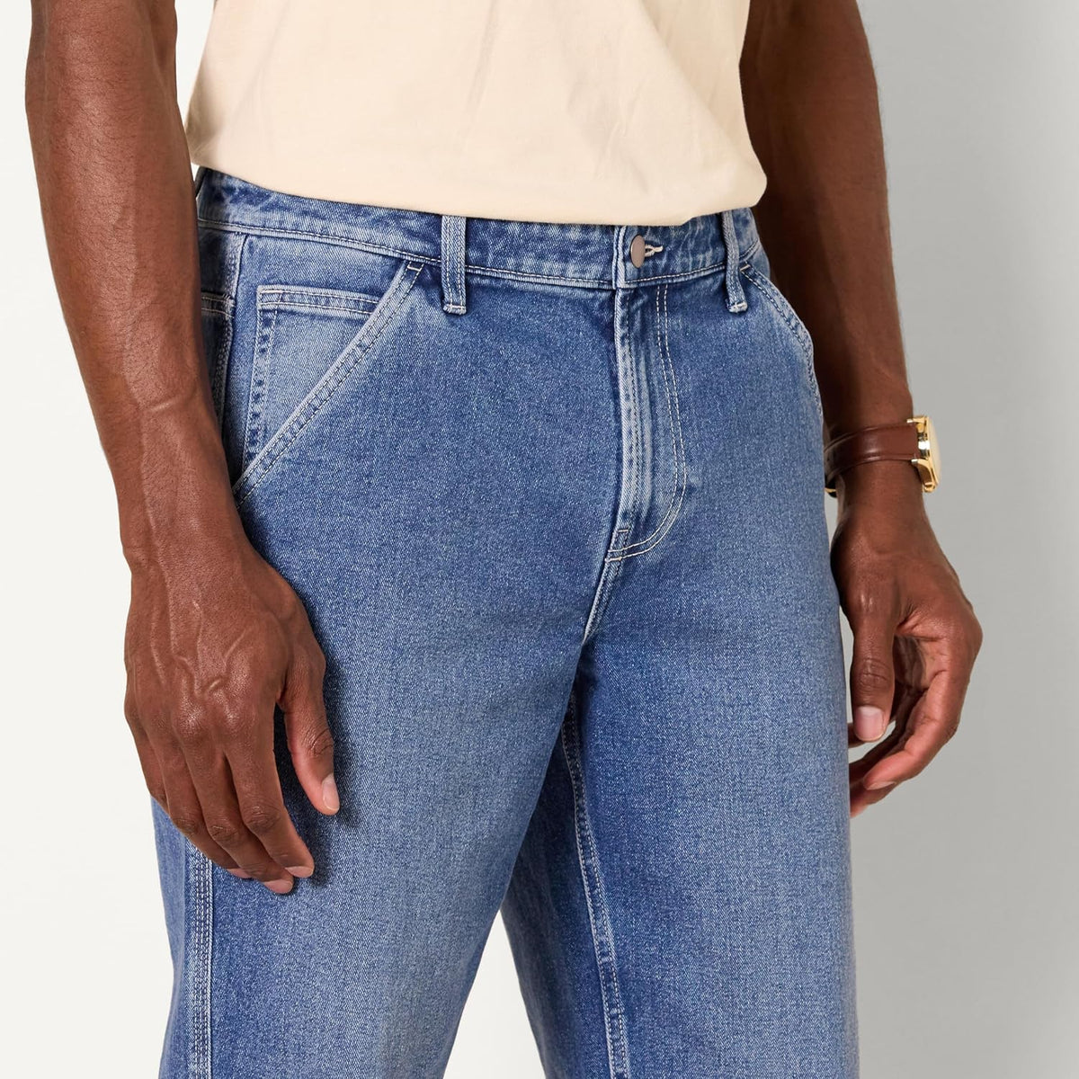Amazon Essentials Men's Relaxed-Fit Workwear Carpenter Jean with Comfort Stretch