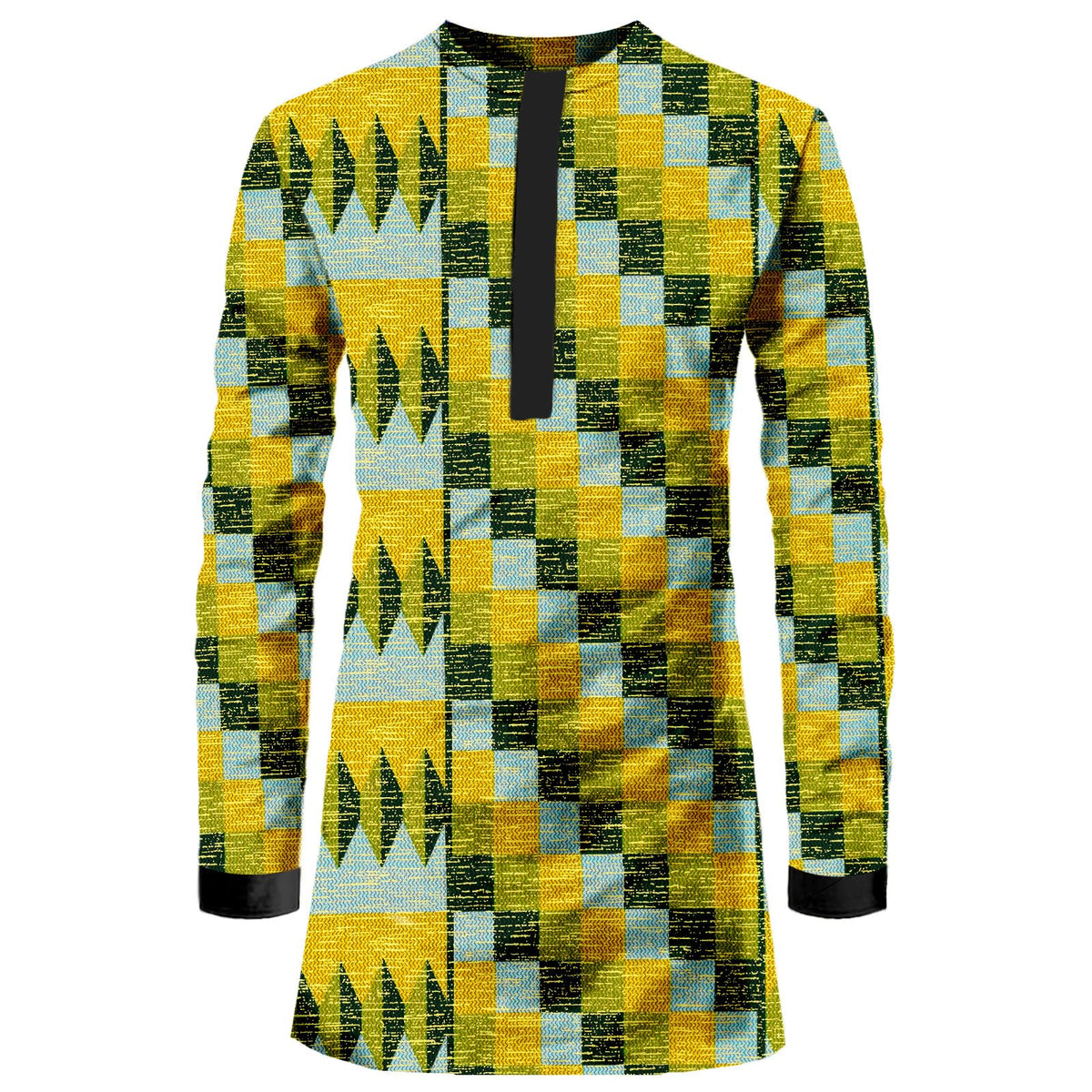 African Men Shirt Slim Fit Hidden Button Dashiki Print Cotton Cloth Top