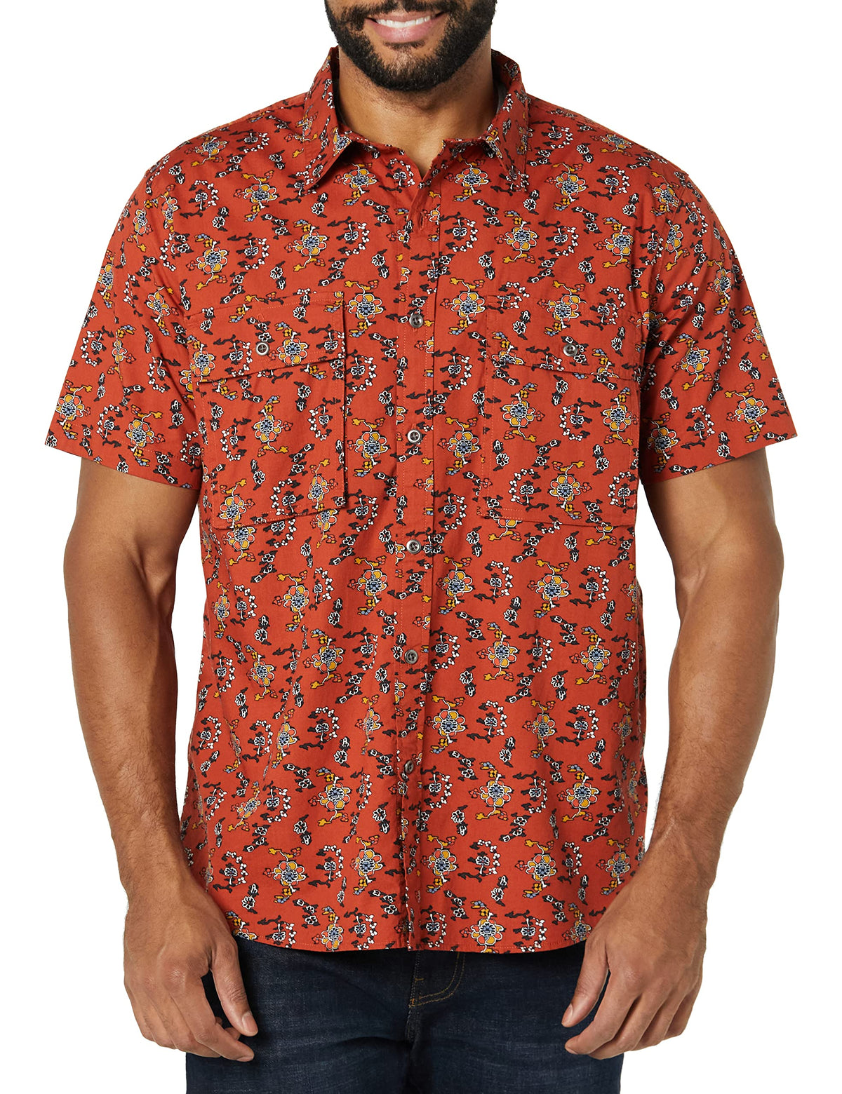 Amazon Essentials Men's Standard-Fit Short-Sleeve Two-Pocket Utility Shirt (Previously Goodthreads)