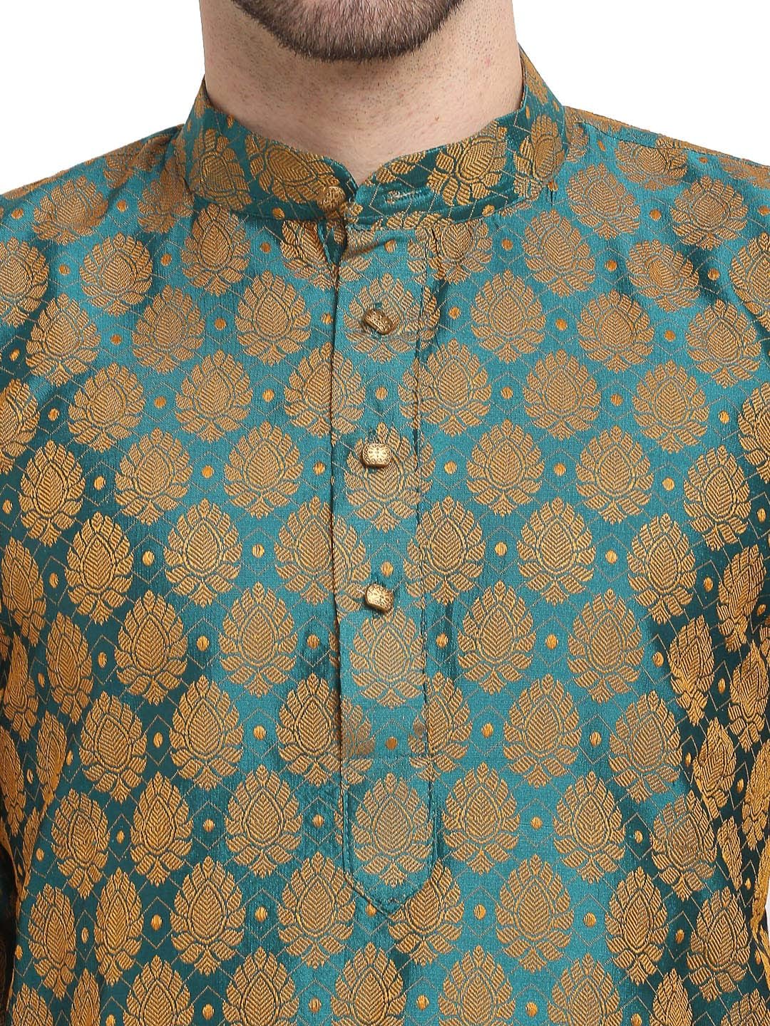 Maple Clothing Poly Silk Kurta Pajama for Men Indian Wedding Party Outfit Guest Wear
