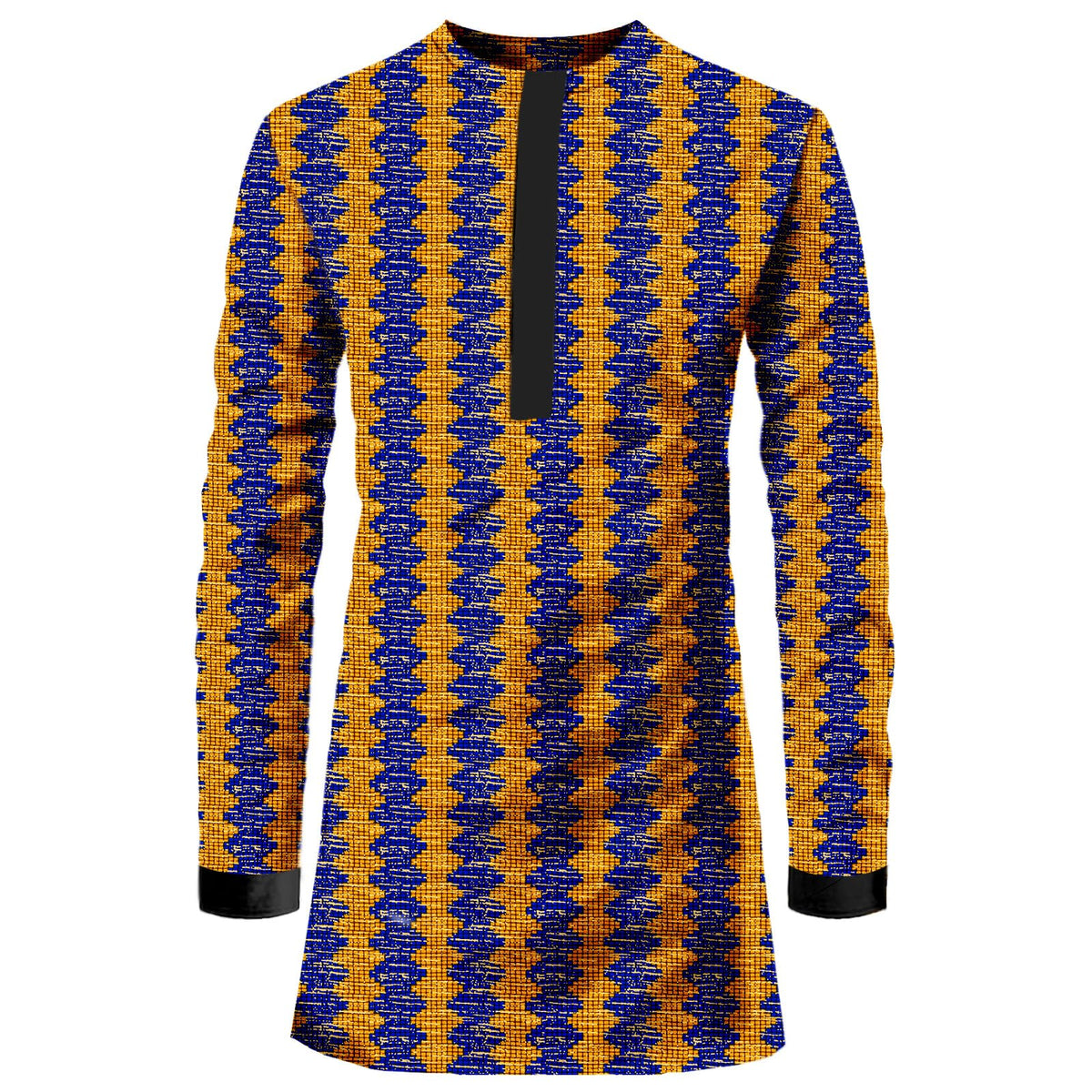 African Men Shirt Slim Fit Hidden Button Dashiki Print Cotton Cloth Top