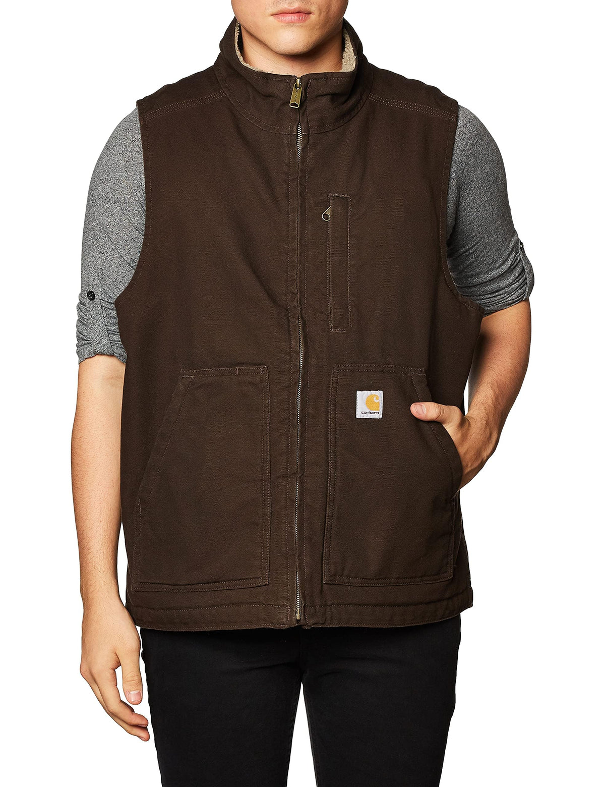 Carhartt Men's Washed Duck Mock-Neck Vest